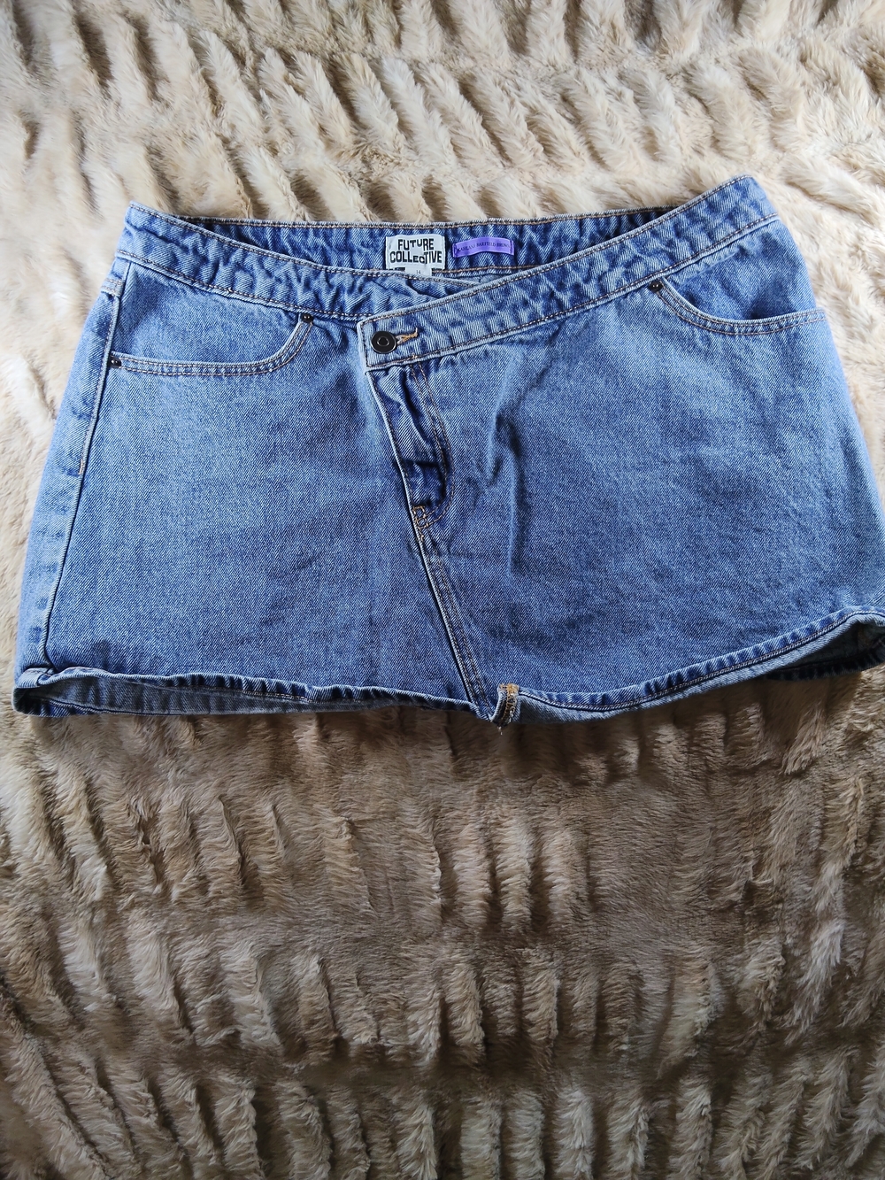 Future Collective Blue Denim Mini Skirt
